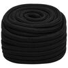 vidaXL Mehrzweck-Allzweckseil 25 mm 50 m Schwarz Polyester