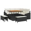 vidaXL Gartensofa-set mit Kissen 8 pcs Schwarz Poly-Rattan