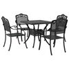 vidaXL Gartentisch Set 5 pcs Schwarz Gussaluminium