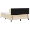 vidaXL Boxspringbett mit Matratze Creme 160 x 200 cm Stoff
