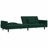 vidaXL Schlafsofa 2-Sitzer mit 2 Kissen Dunkelgr&uuml;n Samt