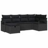 vidaXL Sofa Set 6 Stk. Schwarz Poly-Rattan