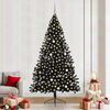 vidaXL K&uuml;nstlicher vorbeleuchteter Weihnachtsbaum Schwarz 240 cm PVC