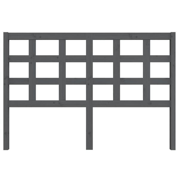 vidaXL Kopfteil Grau 145,5x4x100 cm Massivholz Kiefer