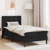 vidaXL Bettgestell mit Matratze mit Kopfteil Schwarz 80 x 200 cm Samt