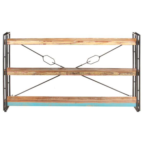 vidaXL B&uuml;cherregal 3 F&auml;cher 140x30x80 cm Altholz Massiv