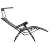 vidaXL Liegestuhl Klappbar Textilene Grau