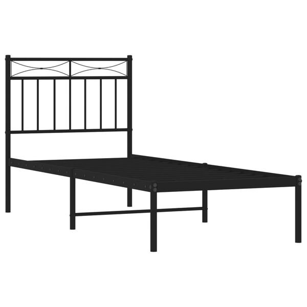 vidaXL Bettgestell mit Kopfteil Metall Schwarz 80x200 cm