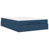 vidaXL Bettgestell mit Matratze mit Matratze 2 pcs Blau Stoff