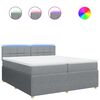 vidaXL Boxspringbett mit Matratze Hellgrau 200x200 cm Stoff