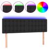 vidaXL LED Kopfteil Schwarz 144x5x78/88 cm Kunstleder