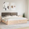 vidaXL Bettgestell mit gepolstertem Kopfteil Taupe 200 x 200 cm