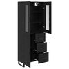 vidaXL Highboard 2 pcs Schwarz Eichen-Optik Engineered Wood und Glas
