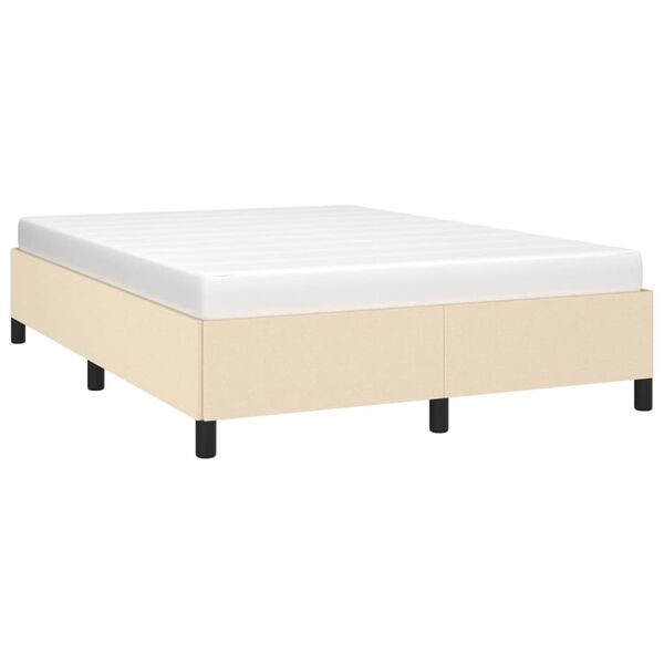 vidaXL Bettgestell ohne Matratze Creme 140x190 cm Stoff