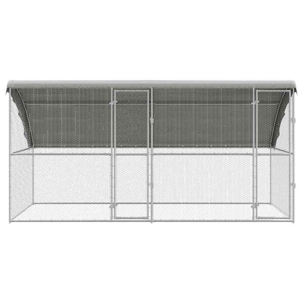 vidaXL Hühnerkäfig 2 pcs Silber 400 x 200 x 198,5 cm Verzinkter Stahl