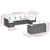 vidaXL 9-tlg. Garten-Sofagarnitur mit Kissen Hellgrau Poly Rattan