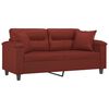 vidaXL 2-Sitzer-Sofa mit Kissen Weinrot 140 cm Kunstleder