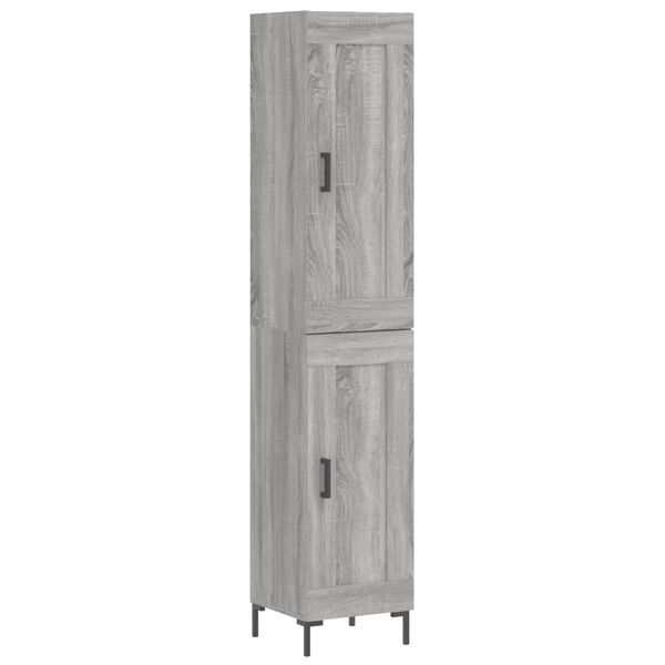 vidaXL Highboard Grau Sonoma 34,5x34x180 cm Holzwerkstoff