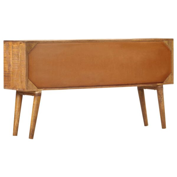 vidaXL Sideboard mit Druckmustern 130x30x70 cm Massivholz Mango