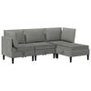 vidaXL Wohnzimmergarnitur 4 pcs Dunkelgrau Stoff