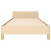 vidaXL Bettgestell ohne Matratze Creme 100x200 cm Stoff