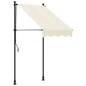 vidaXL Markise Einziehbar Creme 100x150 cm Stoff und Stahl