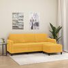 vidaXL 3-Sitzer-Sofa mit Hocker Hellgelb 180 cm Samt