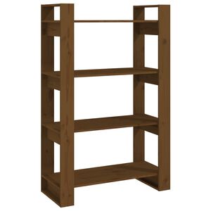 vidaXL B&uuml;cherregal/Raumteiler Honigbraun 80x35x125 cm Massivholz