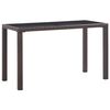 vidaXL Gartentisch Braun 123x60x74 cm Poly Rattan
