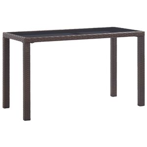 vidaXL Gartentisch Braun 123x60x74 cm Poly Rattan