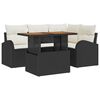 vidaXL Garten-Sofa-Set 5 stk. Schwarz und Creme