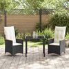vidaXL Garten Essgruppe mit Kissen 3 pcs Schwarz Poly-Rattan
