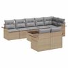 vidaXL Gartensofa-set mit Speicher 9 pcs Beige Poly-Rattan