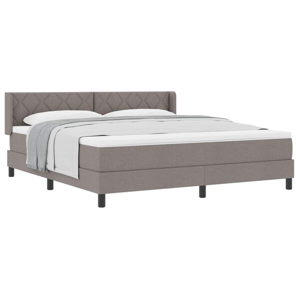 vidaXL Boxspringbett mit Matratze Taupe 200 x 180 cm Polyester