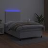 vidaXL Boxspringbett mit Matratze & LED Wei&szlig; 120x200 cm Kunstleder