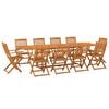 vidaXL 11-tlg. Garten-Essgruppe 280x90x75 cm Massivholz Akazie