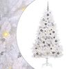 vidaXL K&uuml;nstlicher Weihnachtsbaum 180 cm PVC und Stahl Wei&szlig;