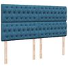 vidaXL Ottoman-Bett mit Matratzen & LED Dunkelblau 200x200 cm Samt