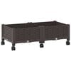 vidaXL Gartenpflanzer mit R&auml;dern Braun 80 x 40 x 29 cm PP