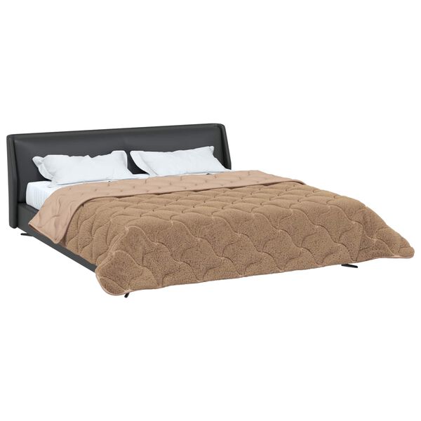 vidaXL Ganzjahresbettdecke Gepolstert Taupe 220 x 260 cm