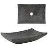 vidaXL Waschbecken 50x35x12 cm Marmor Schwarz