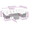 vidaXL Gartensofa-set mit Speicher 9 pcs Beige und Creme Poly-Rattan