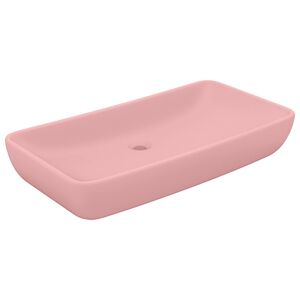 vidaXL Luxus-Waschbecken Rechteckig Matt Rosa 71x38 cm Keramik