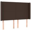 vidaXL Boxspringbett mit Matratze & LED Braun 140x200 cm Kunstleder