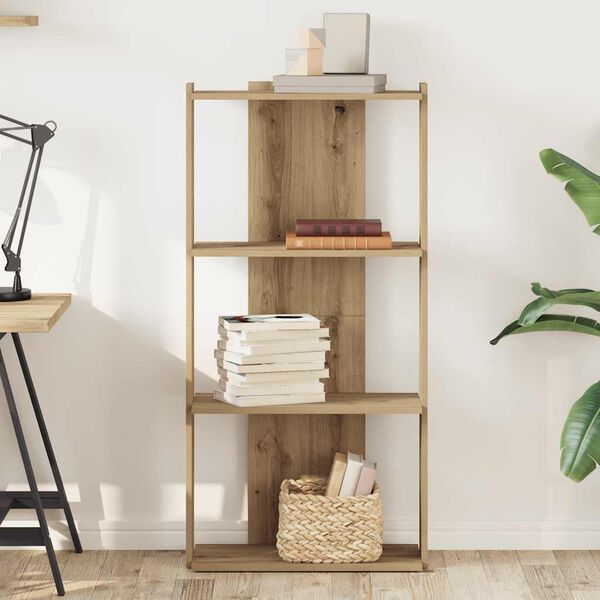 vidaXL B&uuml;cherregal 3 B&ouml;den Artisan-Eiche 60x30x120 cm Holzwerkstoff