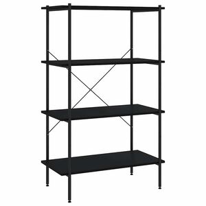 vidaXL Regal mit 4 B&ouml;den Schwarz 80x40x130 cm