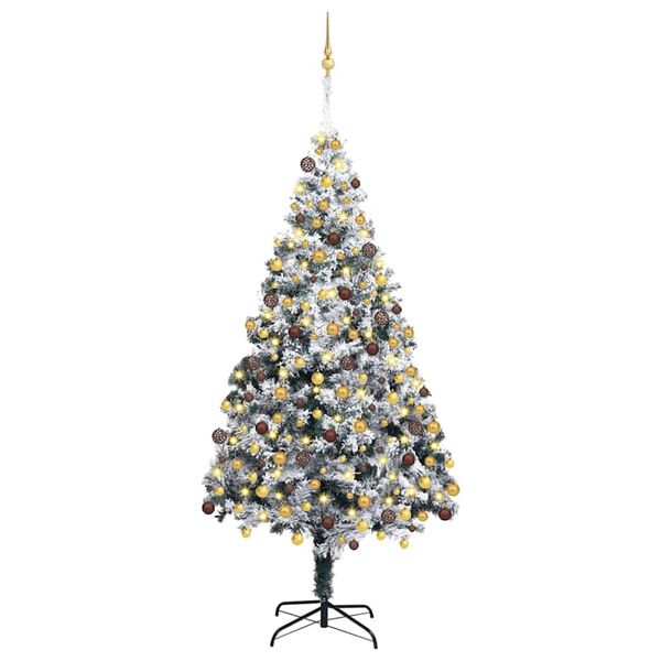vidaXL K&uuml;nstlicher Weihnachtsbaum mit 300 LEDs mit St&auml;nder Wei&szlig; 180 cm