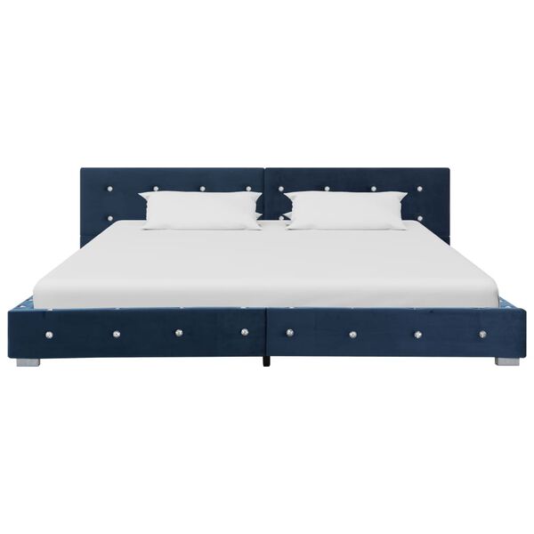 vidaXL Bettgestell Blau Samt 180x200 cm