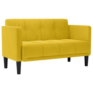 vidaXL Zweisitzer-Sofa Gelb 111 cm Samt