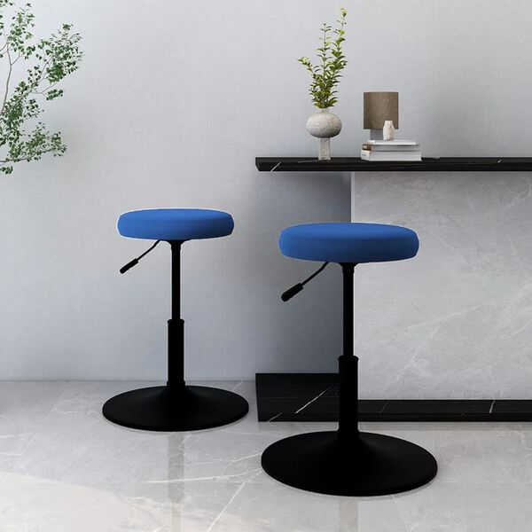 vidaXL Esszimmerst&uuml;hle 2 Stk. Blau Samt